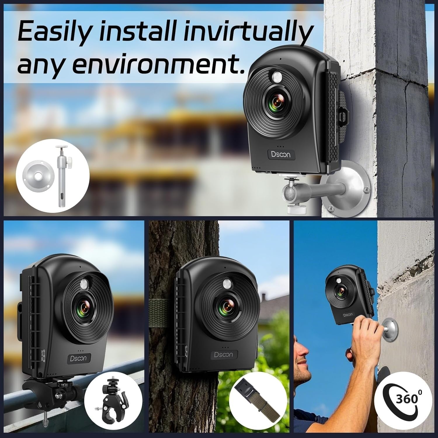 1080P Time Lapse Camera Outdoor Construction Waterproof 64GB Wide Angle