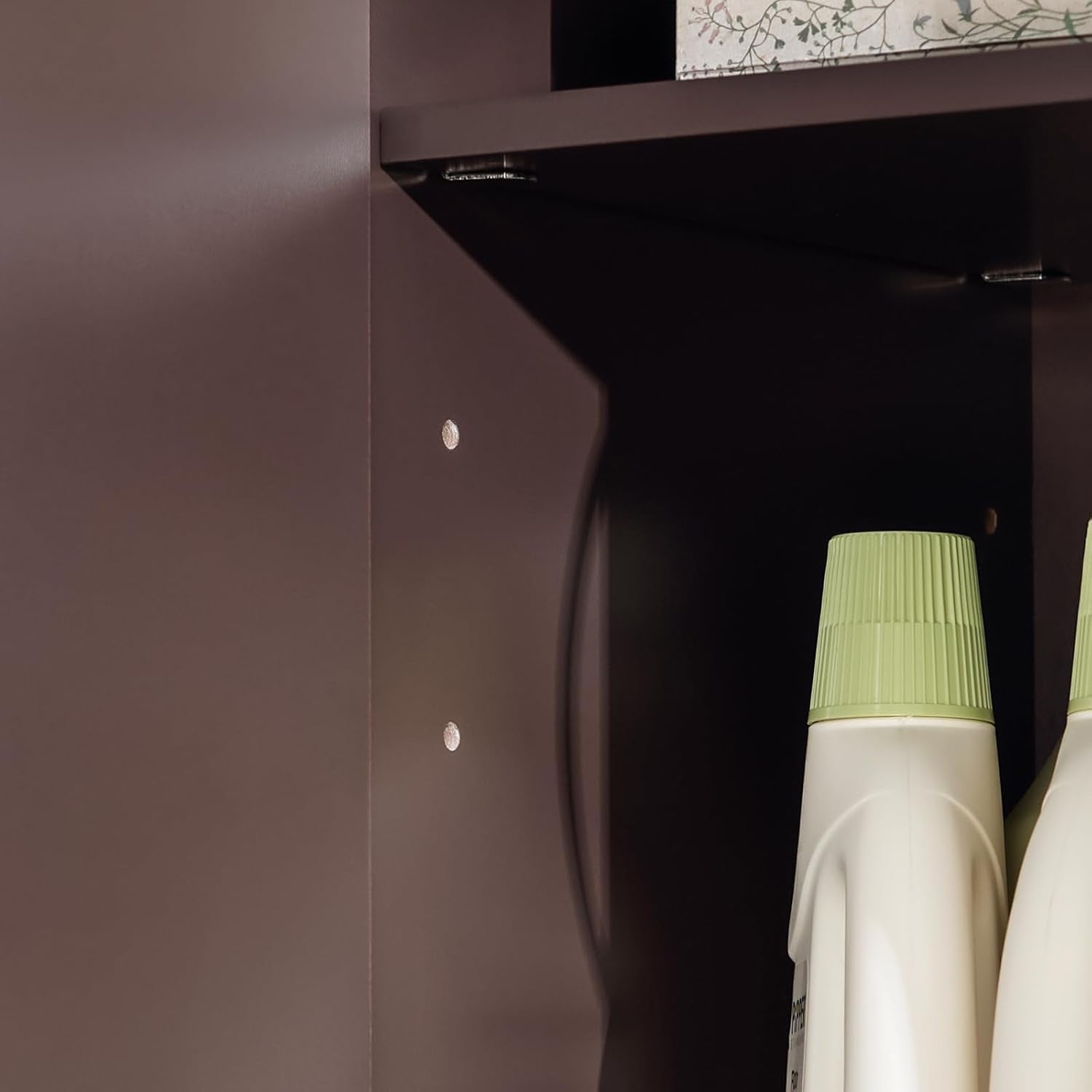 Wall Mounted Bathroom Cabinet with Adjustable Shelf, Lockable, Brown