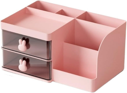 Desk Organizer 2-Drawer Desktop Storage Holder for Office & Home