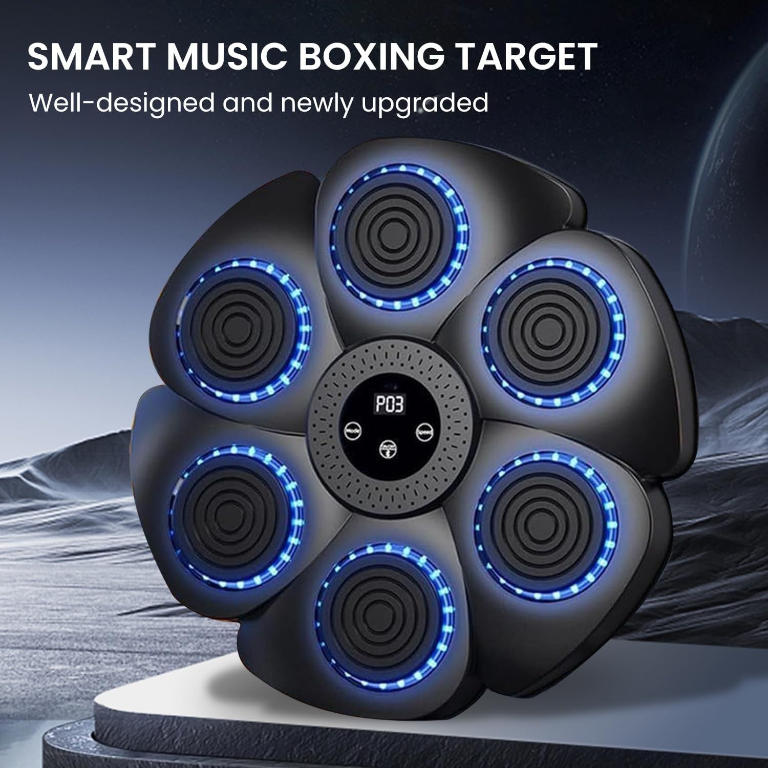 Music Boxing Machine Bluetooth LED Wall Punch Trainer Home Fitness