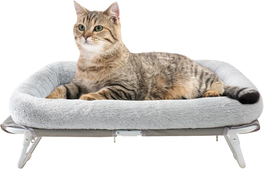 Raised Cat Bed Foldable Pet Hammock Elevated Kitten Puppy Cot Washable
