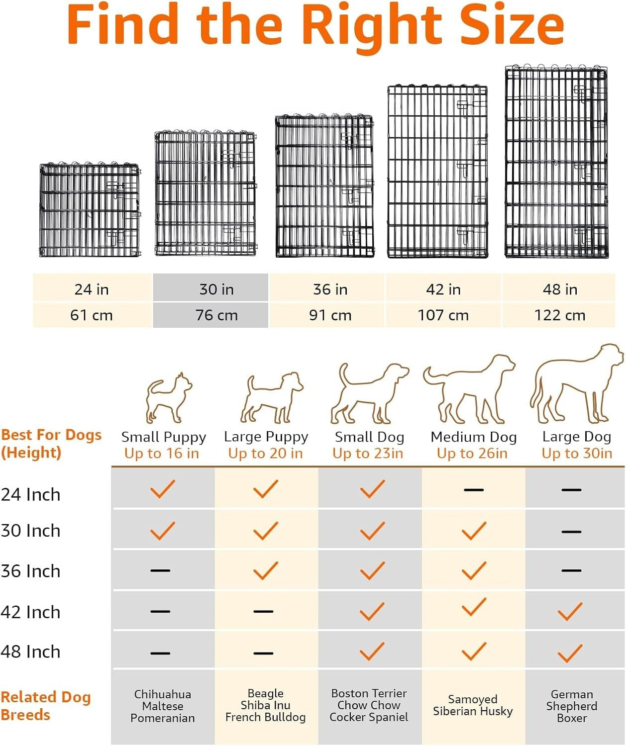 Heavy Duty Dog Playpen with Door Indoor Outdoor Fence 152x152x76cm