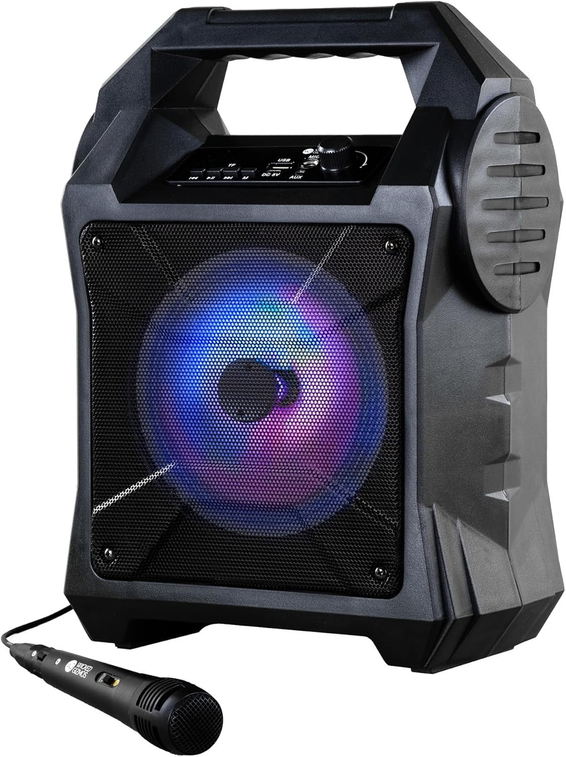 Portable Mini Karaoke Machine with LED Party Light & Microphone