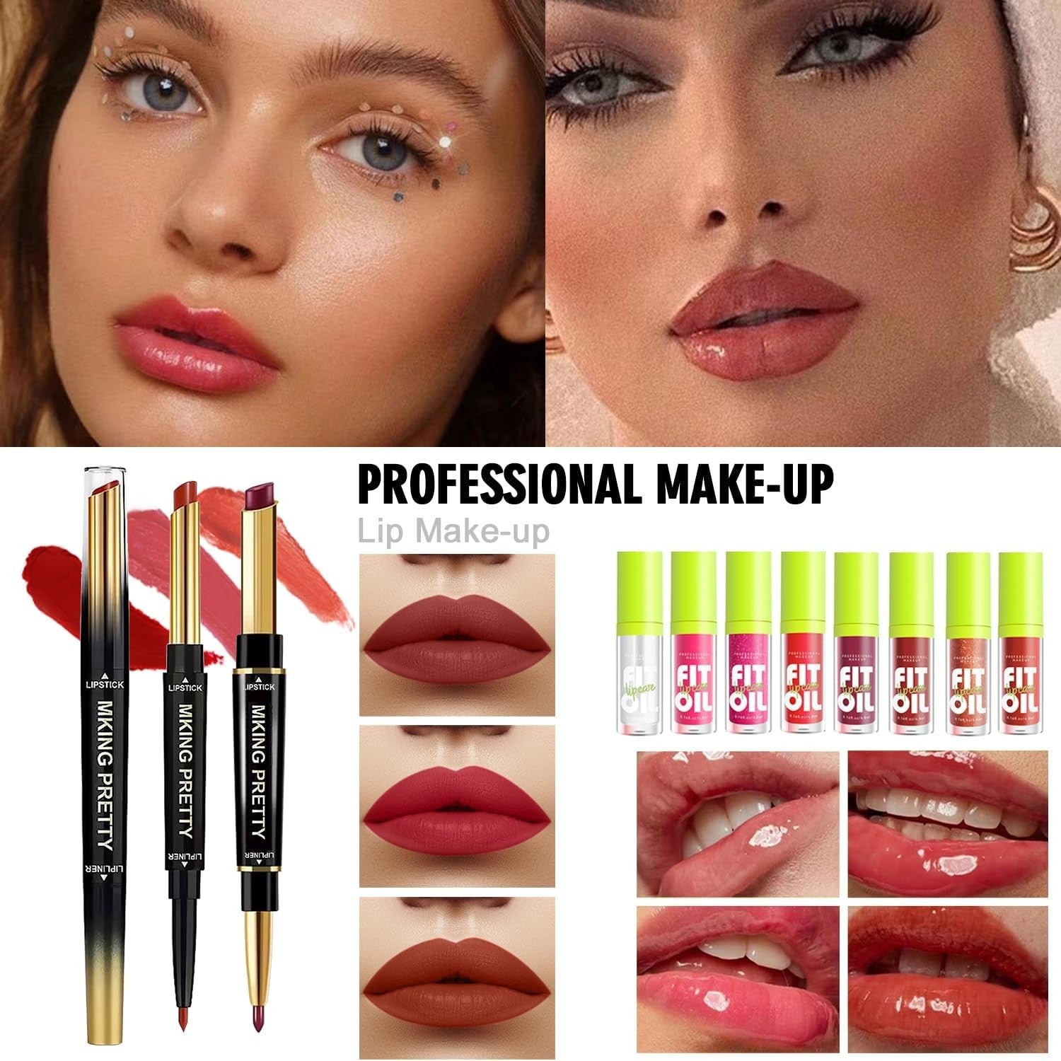 All-in-One Makeup Kit – Eyeshadow, Lipstick, Foundation & Brushes