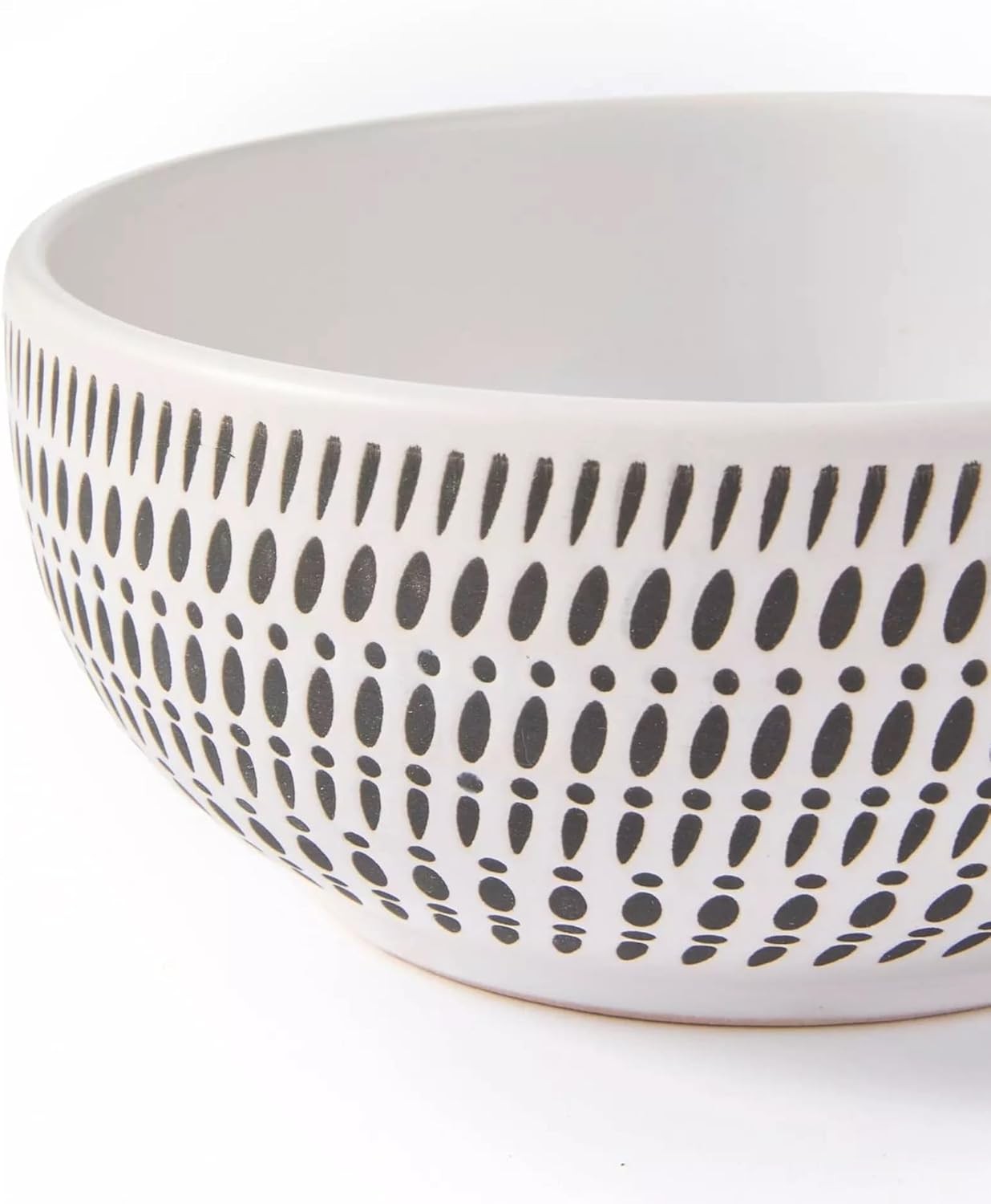 16 Piece Stoneware Dinner Set Black White Plates Bowls Microwave Dishwasher Safe
