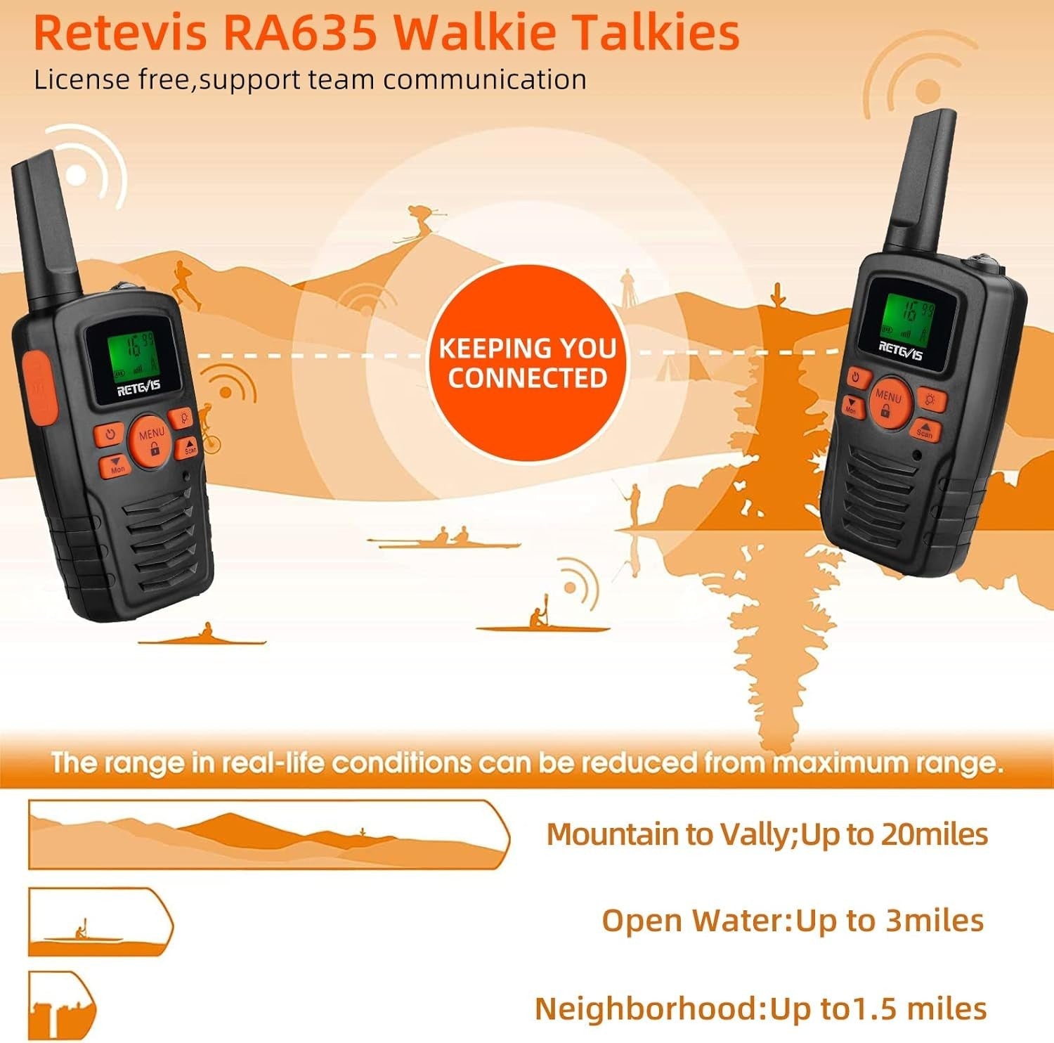 PMR446 Walkie Talkies 16 Channel Long Range VOX LED Torch Two Way Radio