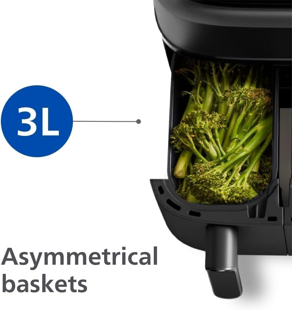 Dual Basket Air Fryer 9L 2 Drawer 13-in-1 RapidAir Extra Crisp Low-Fat Digital