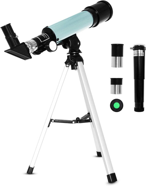 Kids 90X Telescope with Tripod 2 Eyepieces 1.5X Barlow Lens