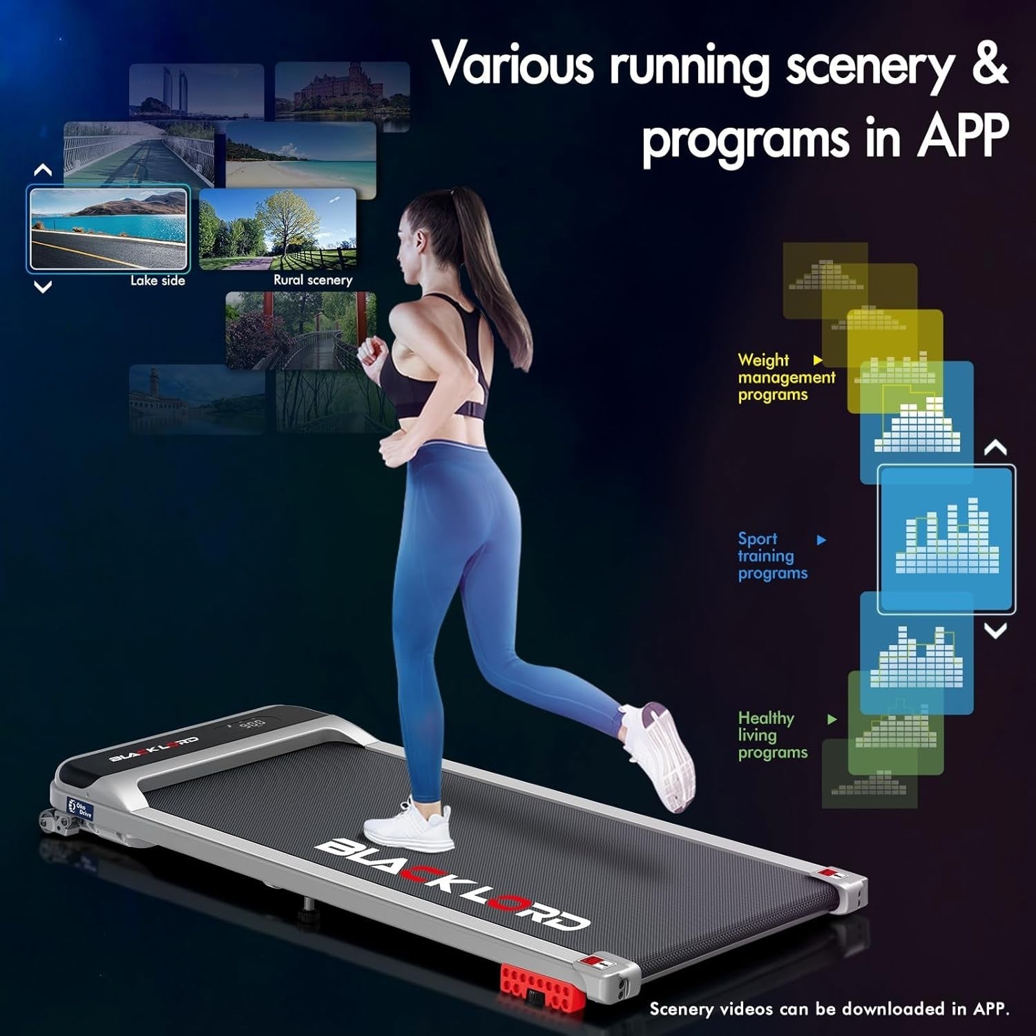 Under Desk Treadmill Walking Pad 12km/h 9% Incline Foldable Home Gym