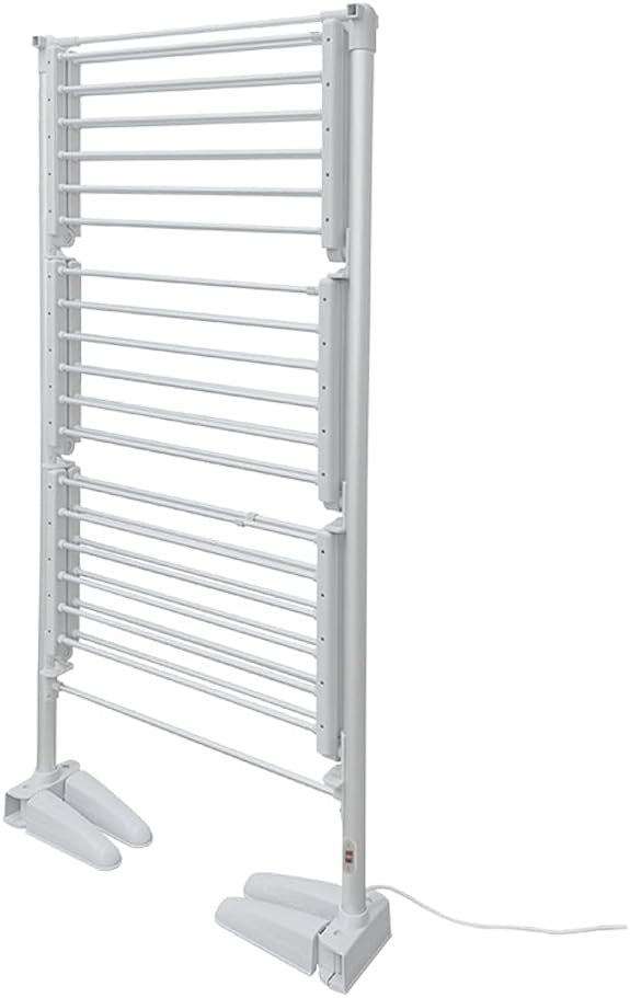 4 Tier Electric Heated Clothes Airer Folding Dryer Rack 300W Indoor Outdoor