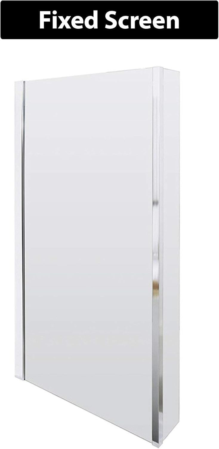 1700x850mm Left-Hand L-Shaped Shower Bath with Glass Shower Screen Acrylic