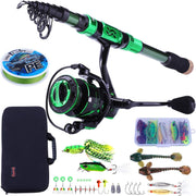 2.1m Telescopic Carbon Fiber Fishing Rod & 12+1BB Reel Full Kit