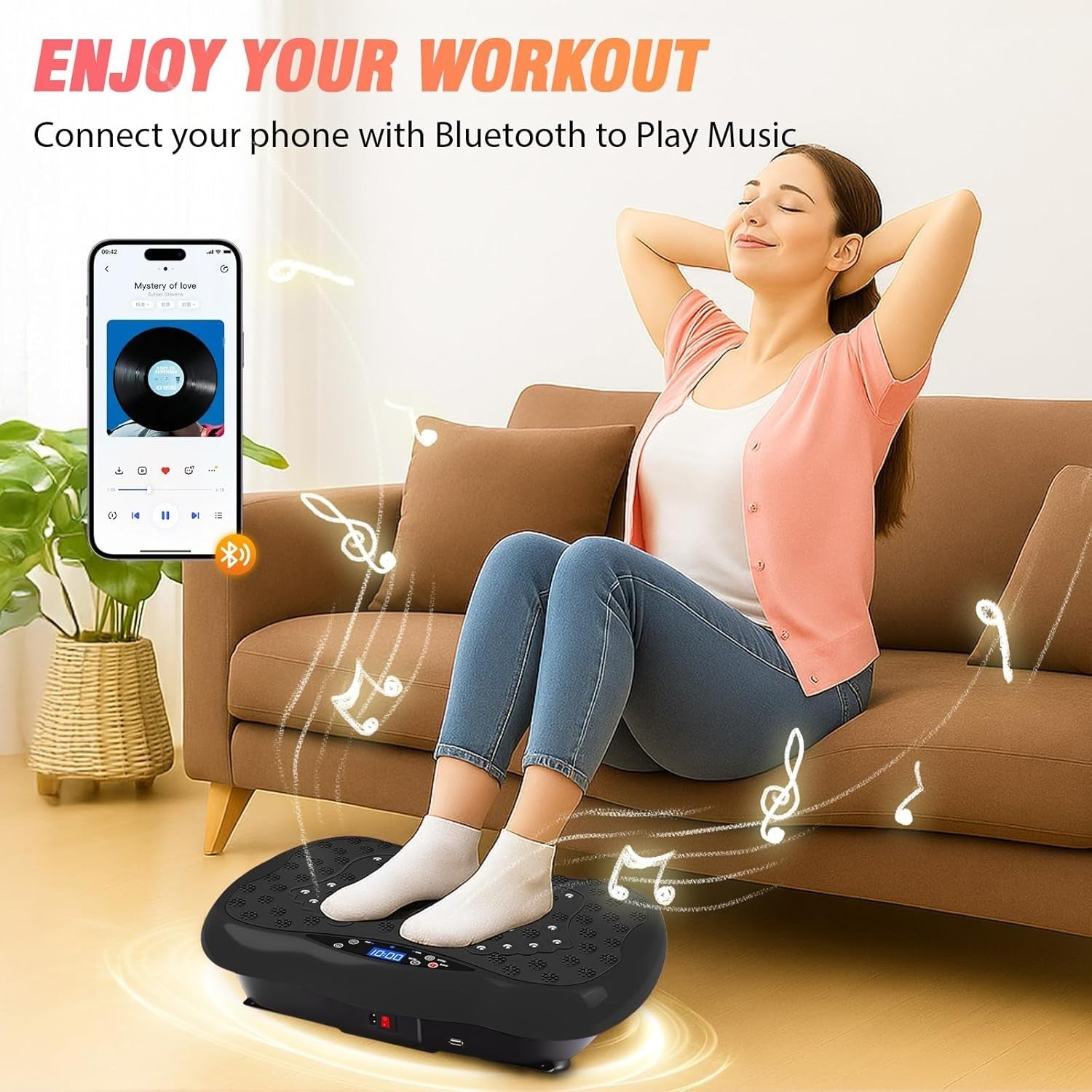 Black Dual Motor Vibration Plate Exercise Machine 120 Levels 330lbs