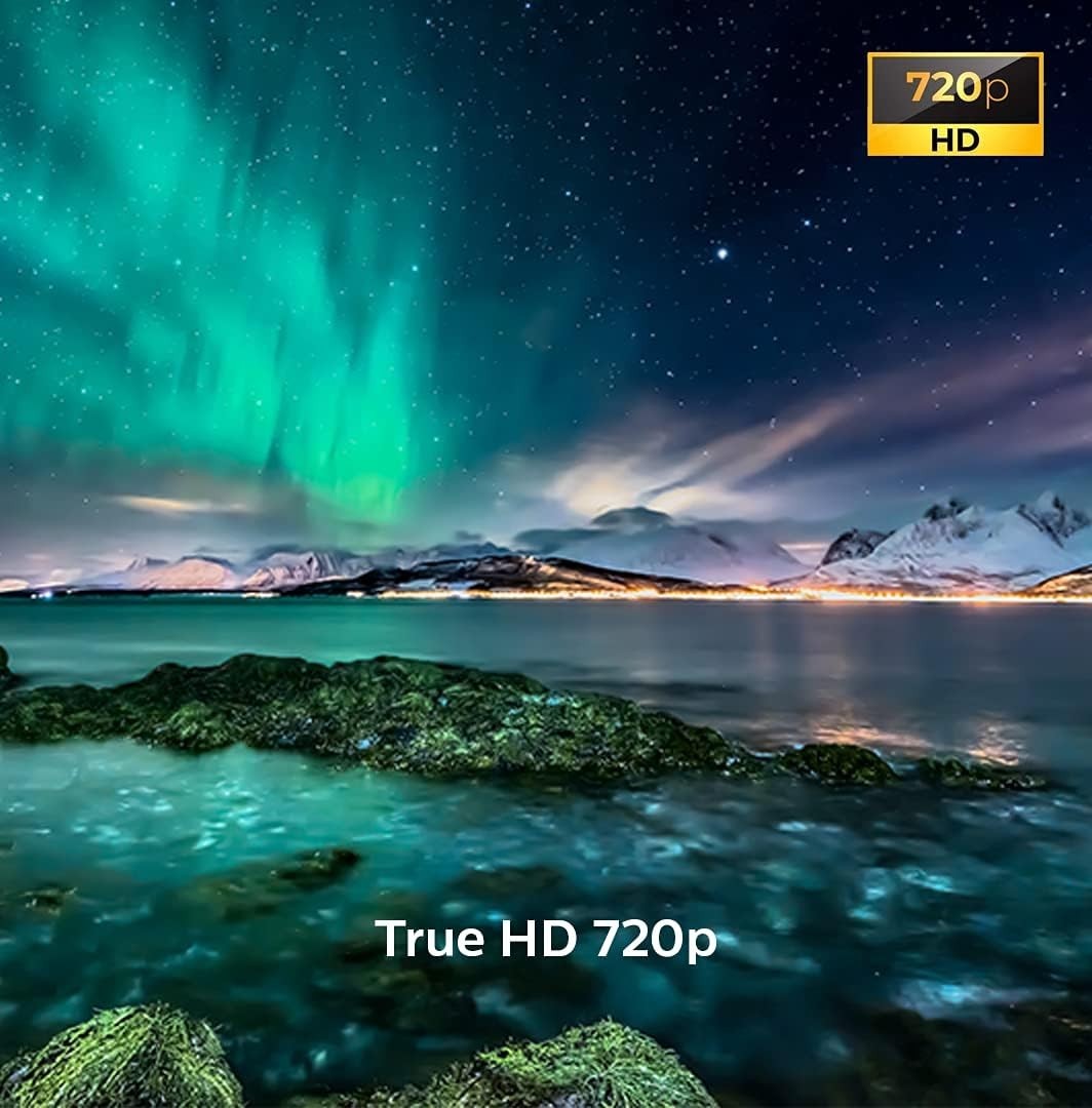 HD 720P Projector WiFi Screen Mirroring HDMI Built-In Speaker