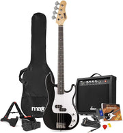 Full Size Electric Bass Guitar Starter Kit 40W Amp Bag Black