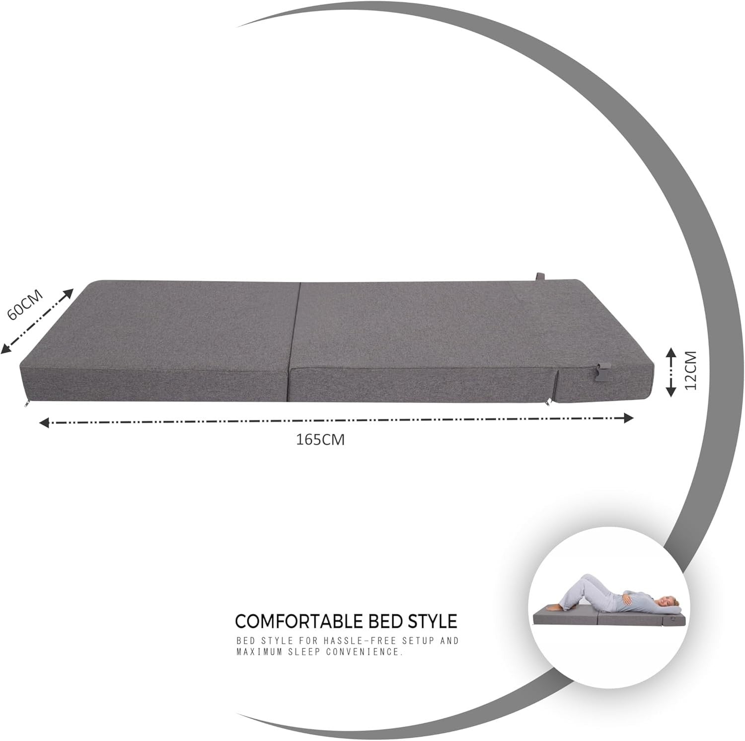 Z Bed Chair Futon Fold Out Sofa Guest Mattress Single Foam Seat Grey