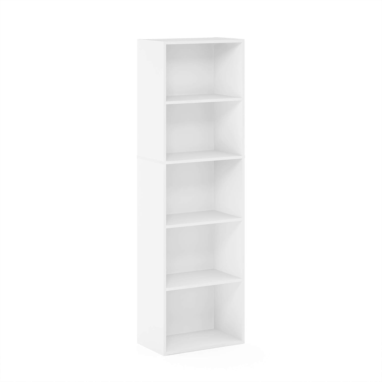 5 Tier Reversible Bookcase Storage Open Shelf Compact Organizer Bookshelf White