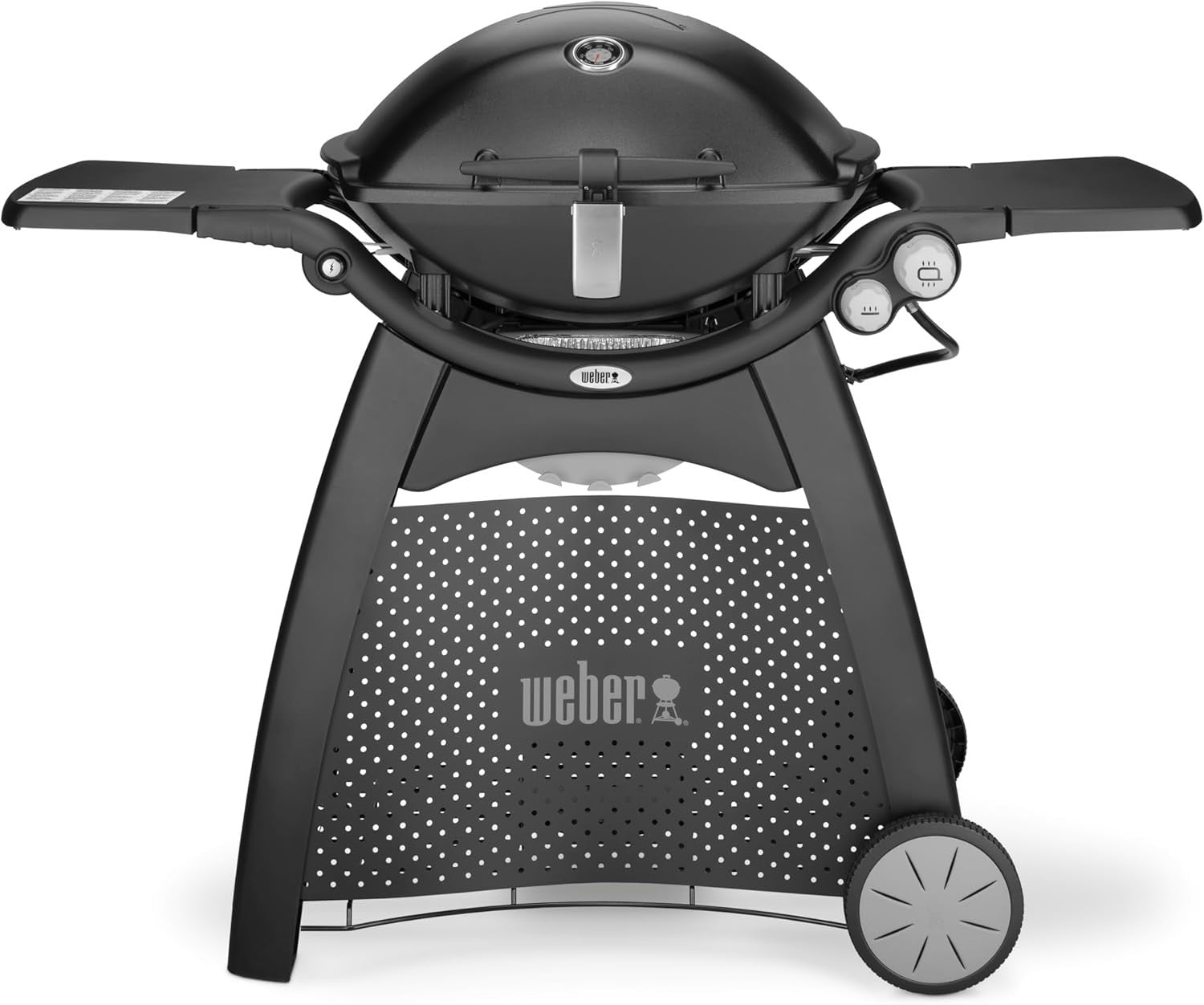 Premium 2 Burner Gas BBQ Grill with Cart, 63x45cm Cast Iron Grate, Thermometer