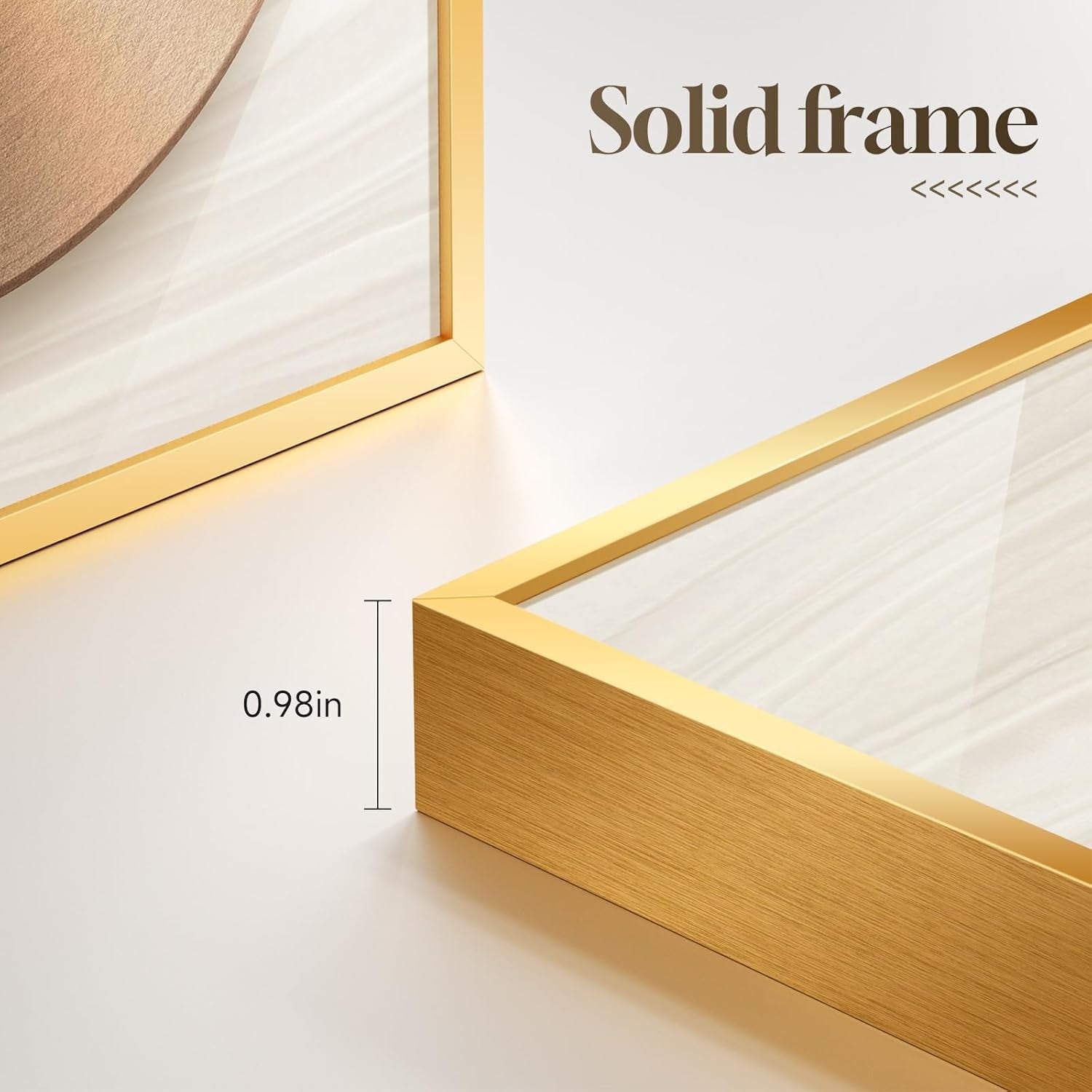 Framed Gold Wall Art Set of 3 Modern Geometric Prints