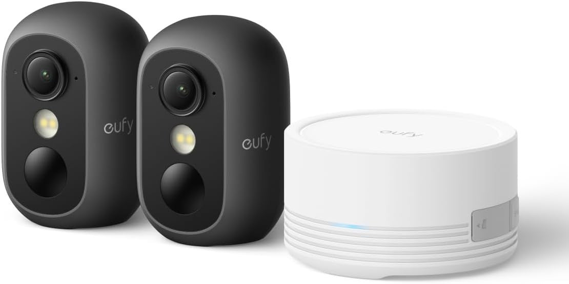 2 Pack Wireless Security Cameras AI Facial Recognition Night Vision