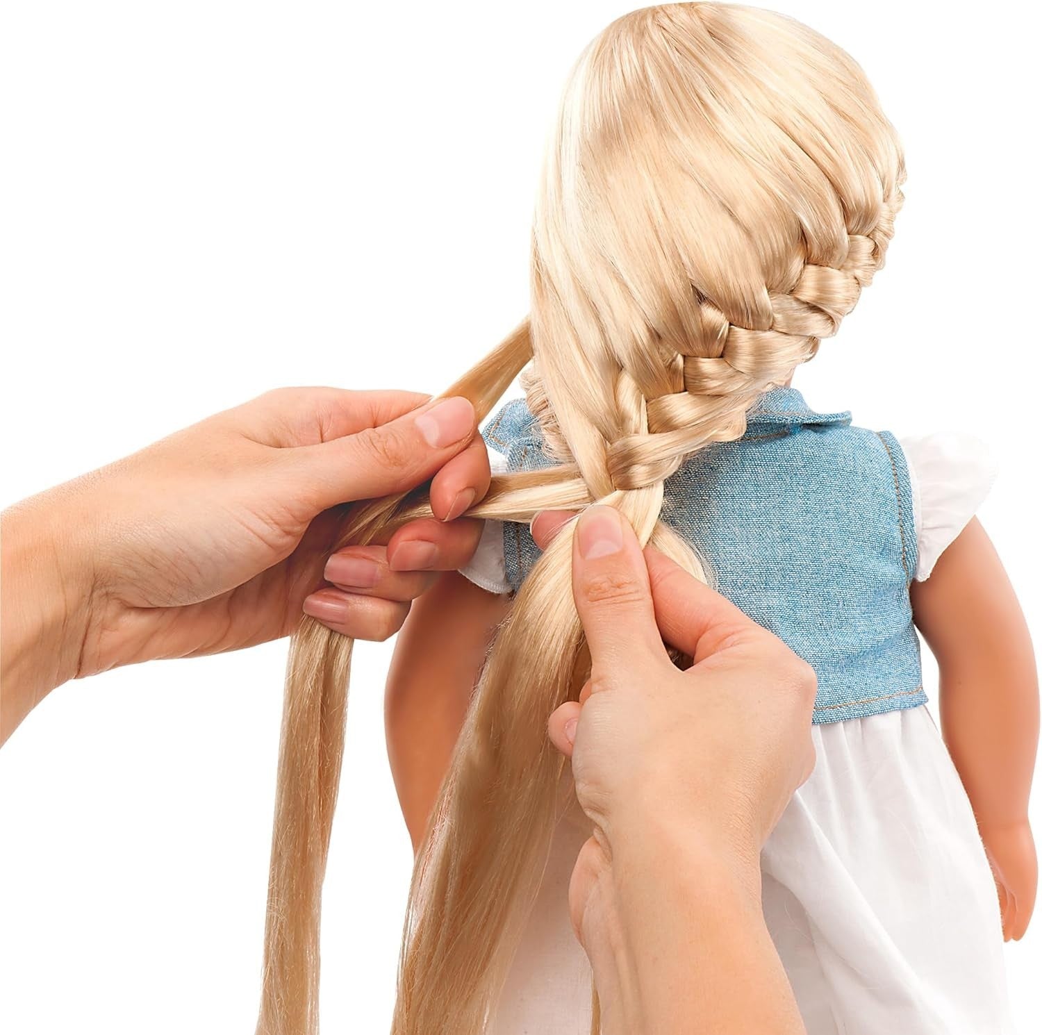 18in Hair Play Doll Blonde Long Hair Styling Accessories Gift for Kids