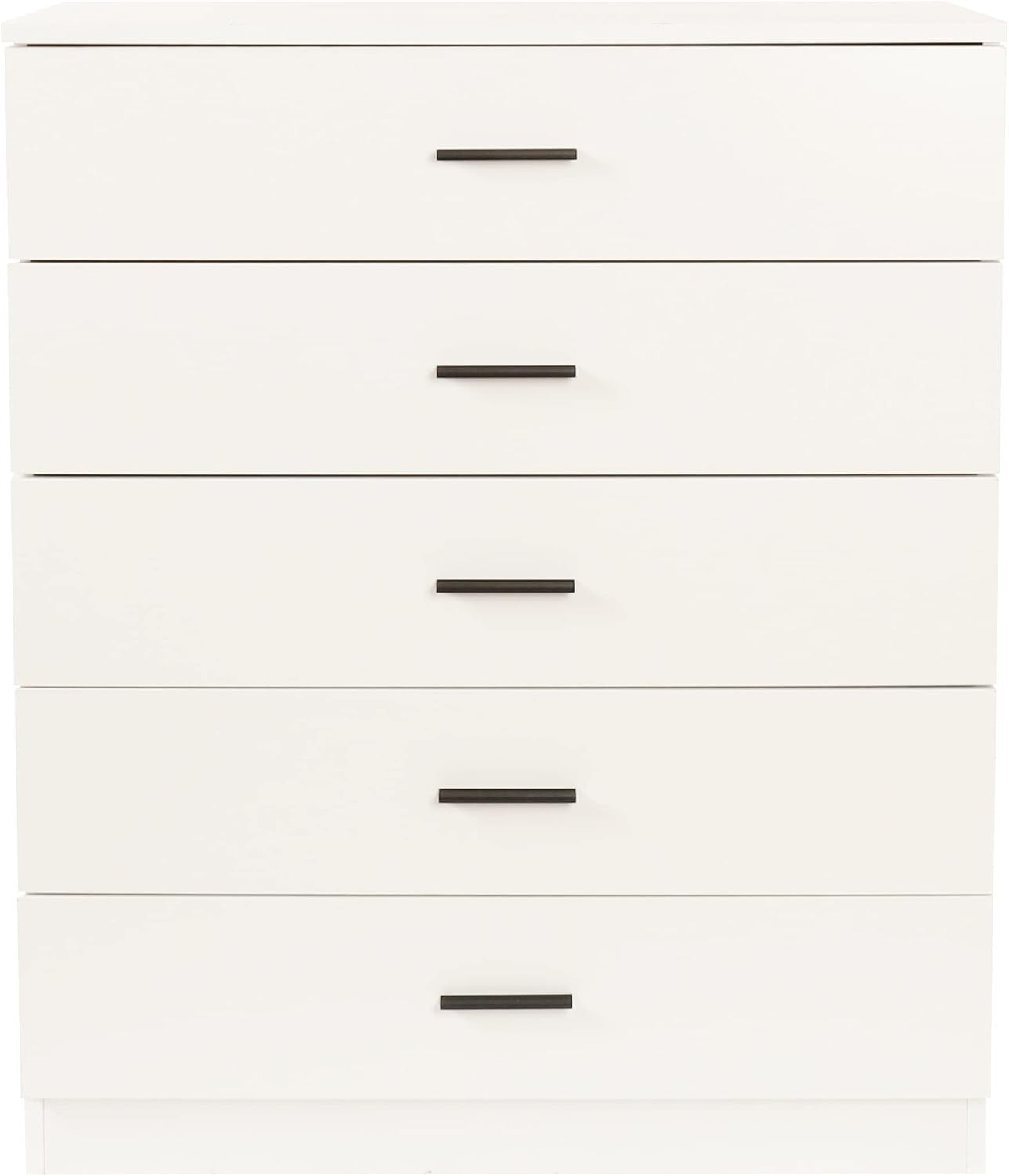 White 5 Drawer Tall Chest Cabinet Modern Storage Unit for Bedroom Hallway