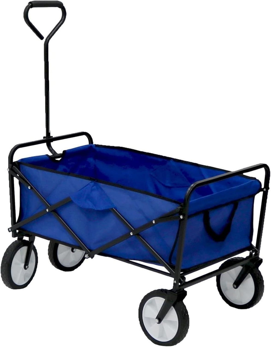 Heavy Duty Foldable Garden Festival Trolley Cart Wagon Truck Wheelbarrow Blue