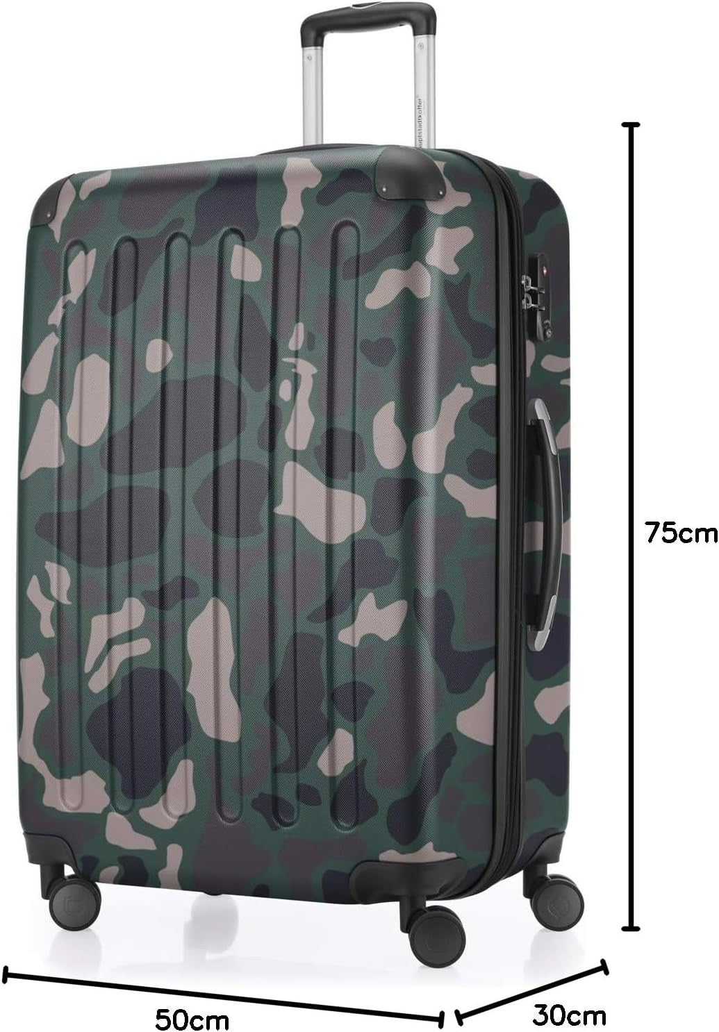 Large Expandable Hard Shell Suitcase 75cm 119L TSA Lock Spinner Camo
