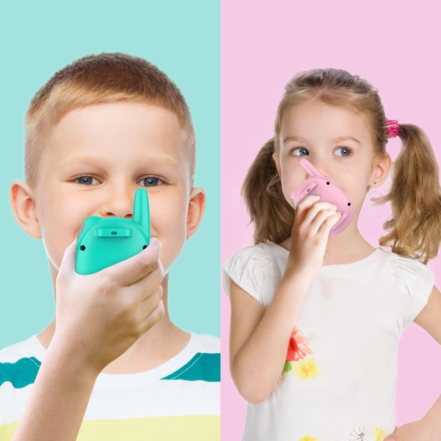 Kids Rechargeable Walkie Talkies Watch Style FM Radio LED Lights Toy