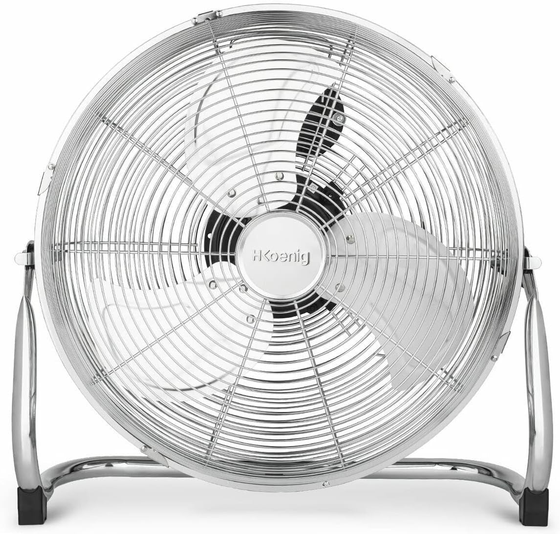 45cm Metal Floor Fan – Chrome High-Speed 3-Speed Adjustable Tilt Powerful 100W