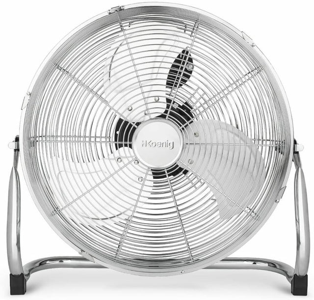 45cm Metal Floor Fan – Chrome High-Speed 3-Speed Adjustable Tilt Powerful 100W