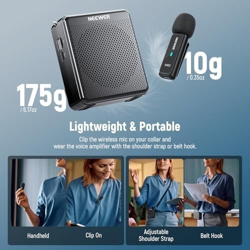 Portable Voice Amplifier VA02 Dual Wireless Mic 10H 15m
