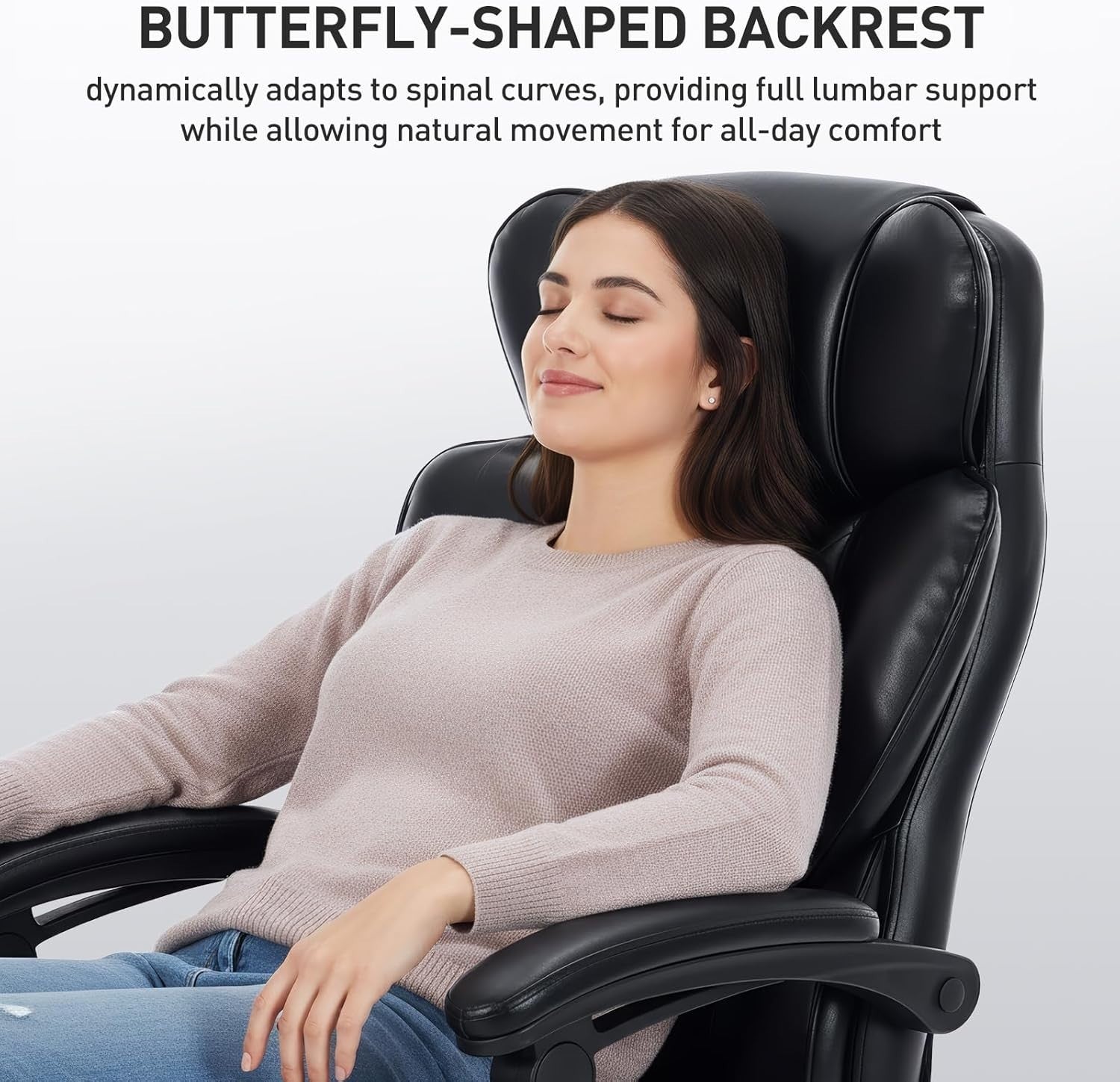 Ergonomic Massage Desk Chair w/ Footrest Heated Lumbar Support Reclining