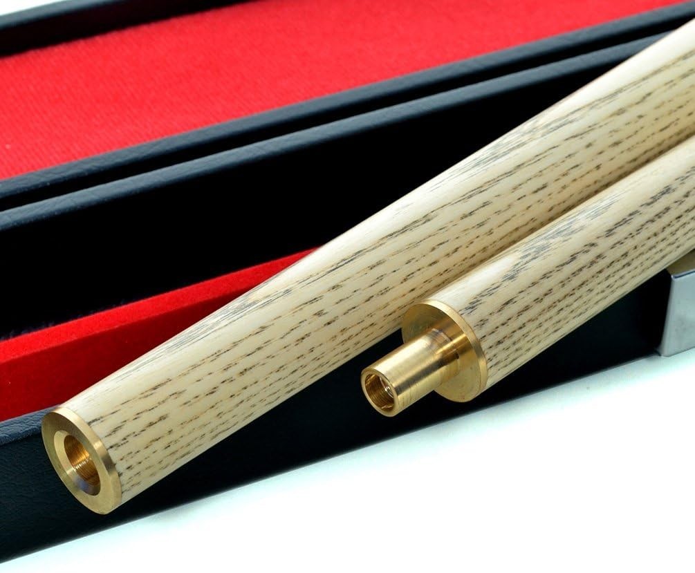 57” Ash Snooker Pool Cue 2 Piece 18oz 9.5mm Tip Leatherette Case