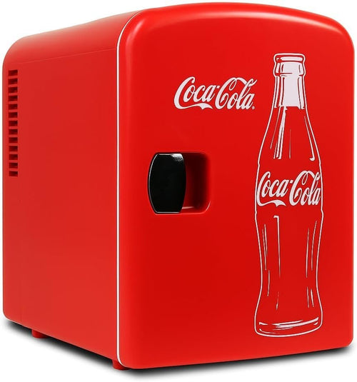 4L Mini Fridge Cherry Red Coca-Cola Style Cooler Portable 12V AC/DC