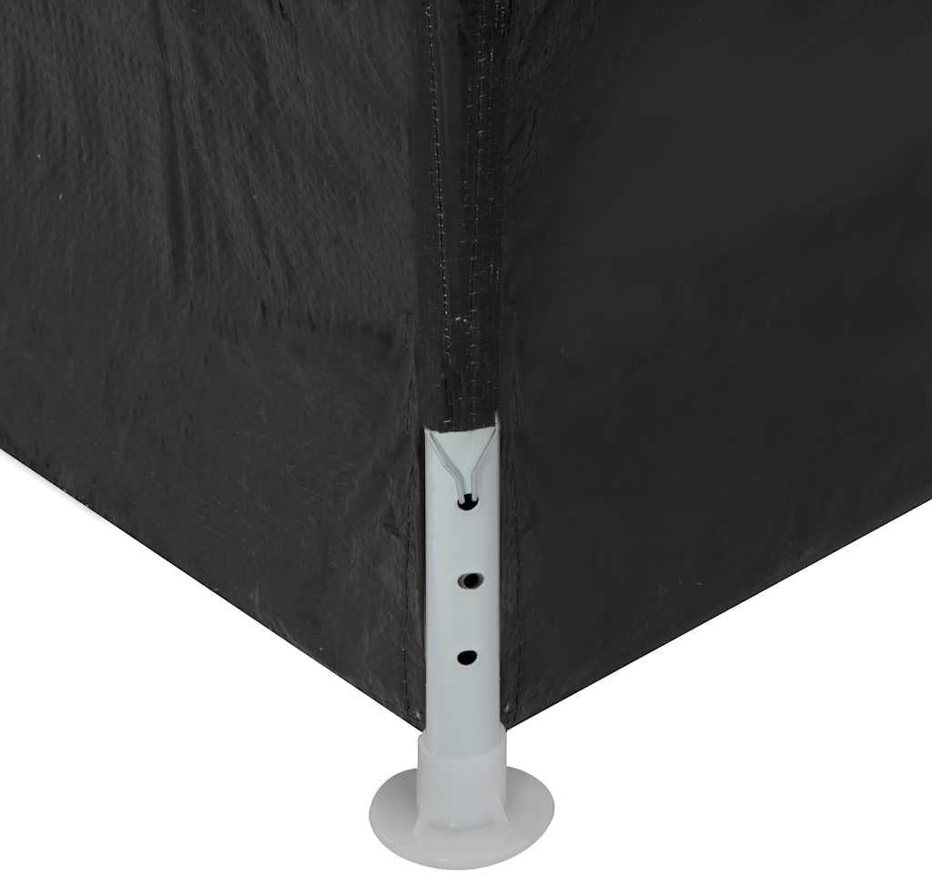 12x3m Anthracite Party Tent Gazebo Marquee PE Canopy Steel Frame Sides