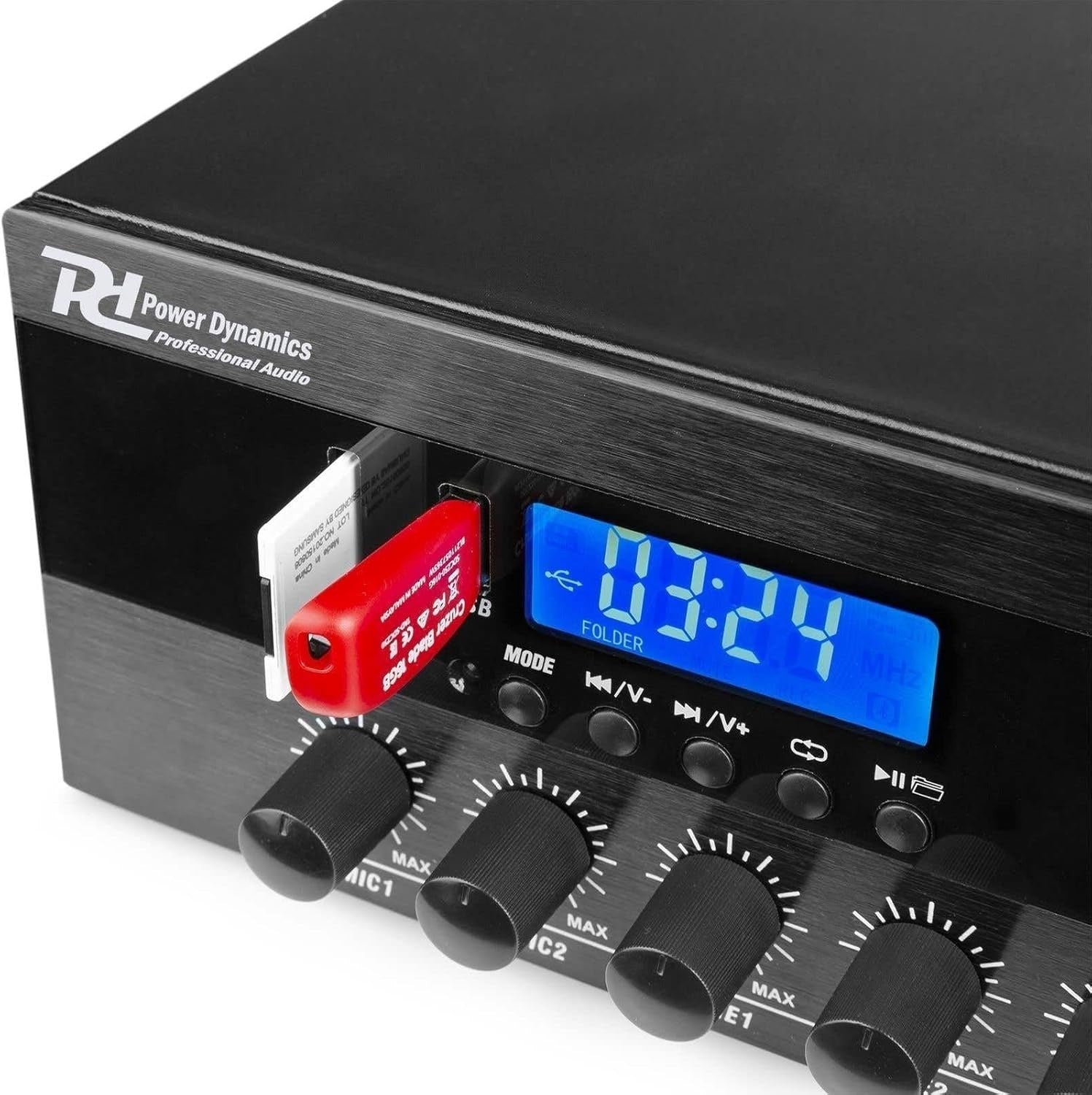 360W 6-Zone PA Mixer Amplifier 100V Bluetooth USB SD FM