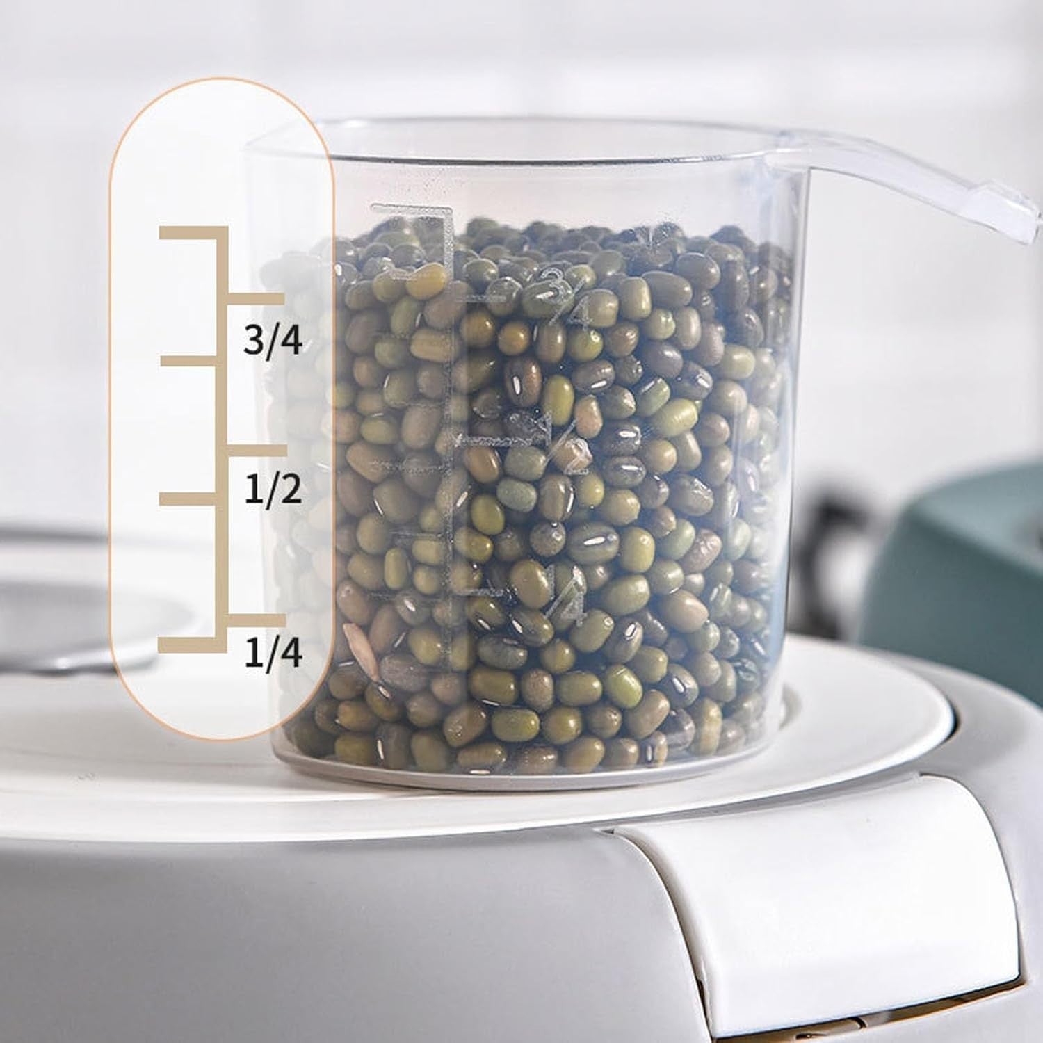 10KG Press Lid Rice Storage Container Airtight Grain Flour Dispenser