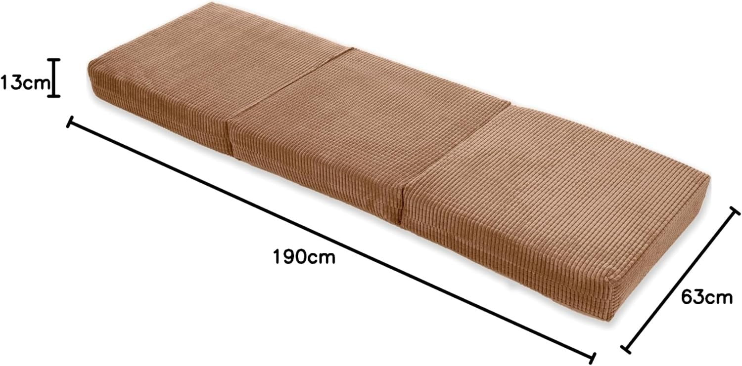 Z Bed Chair Futon Mattress Mocha Fold Out Single Sofa Bed Footstool Seat