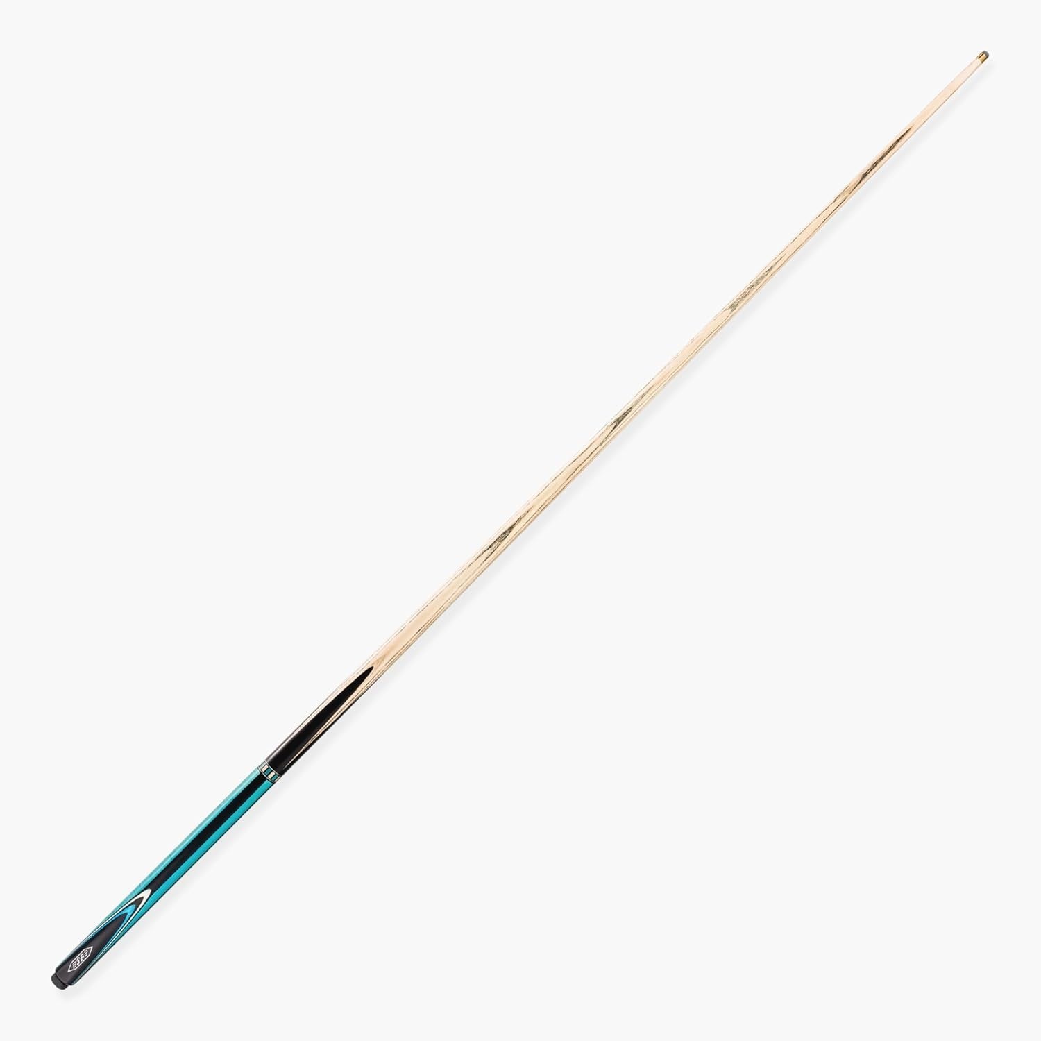 57in One Piece Ash Snooker Pool Cue 9.5mm Tip Ebony Butt 18oz