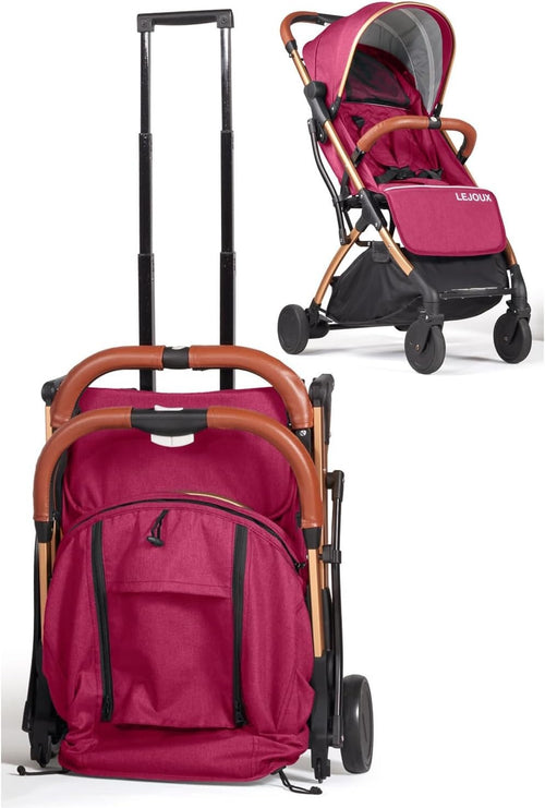 Lightweight Foldable Baby Pushchair One-Hand Travel Buggy Reclining Seat Pink