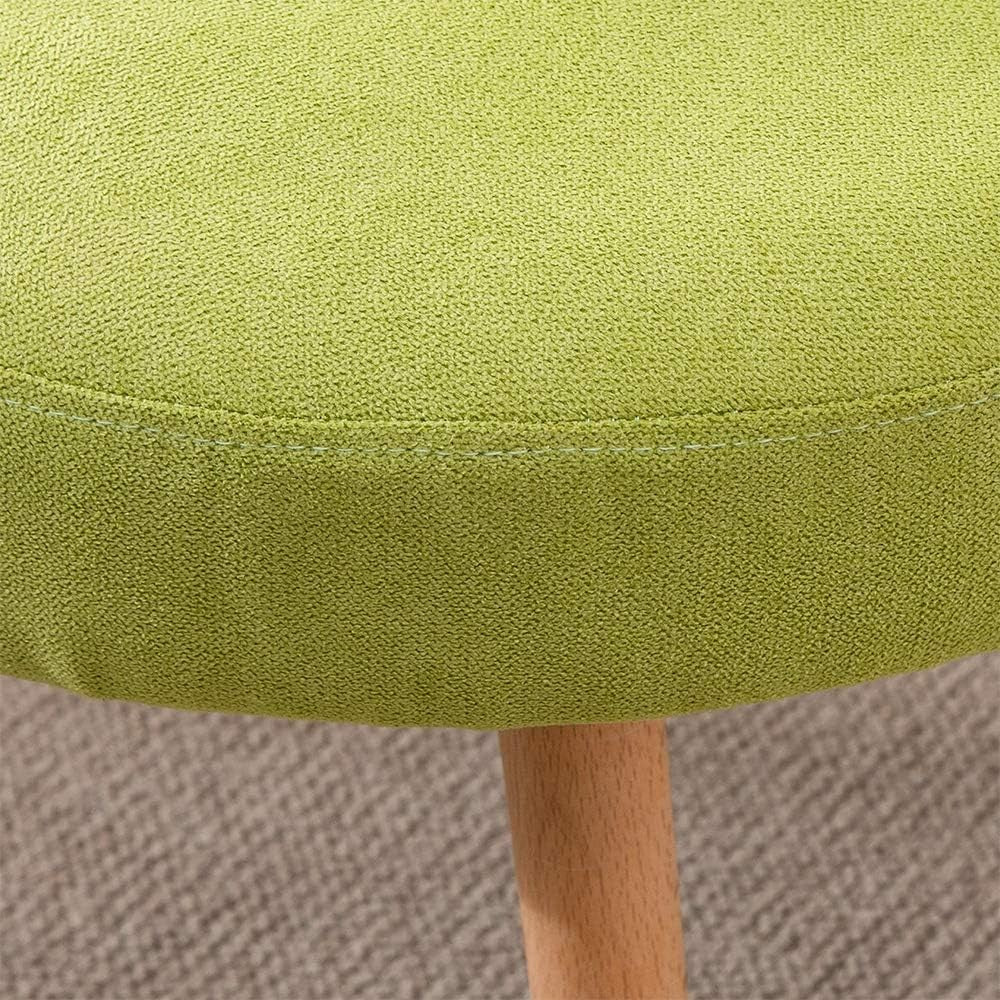 Set of 2 Green Linen Tub Chairs Lounge Side Armchairs