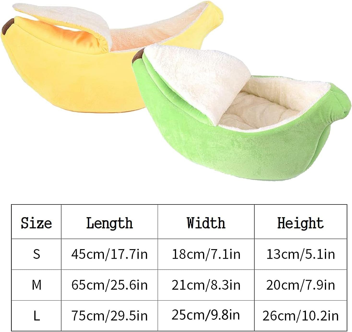 Banana Cat Bed Soft Plush Pet Cave House Warm Puppy Kitten Nest