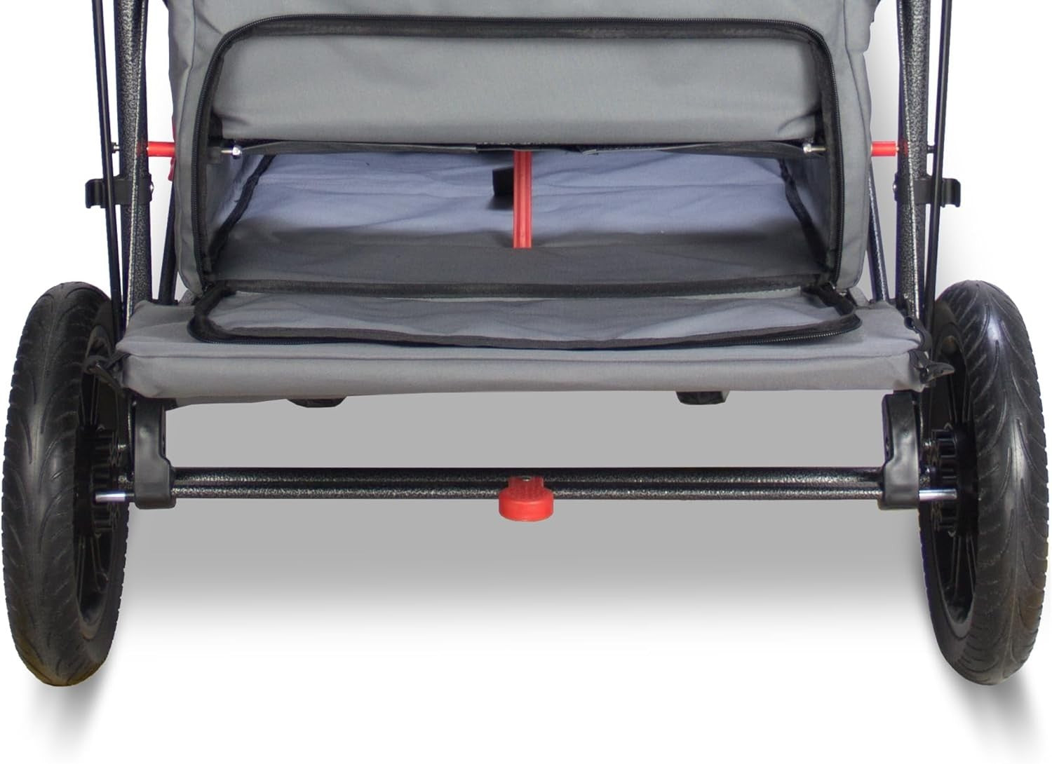 Collapsible Wagon Trolley 120kg Load w/ Canopy & 2 Seats Brake System Grey Cover