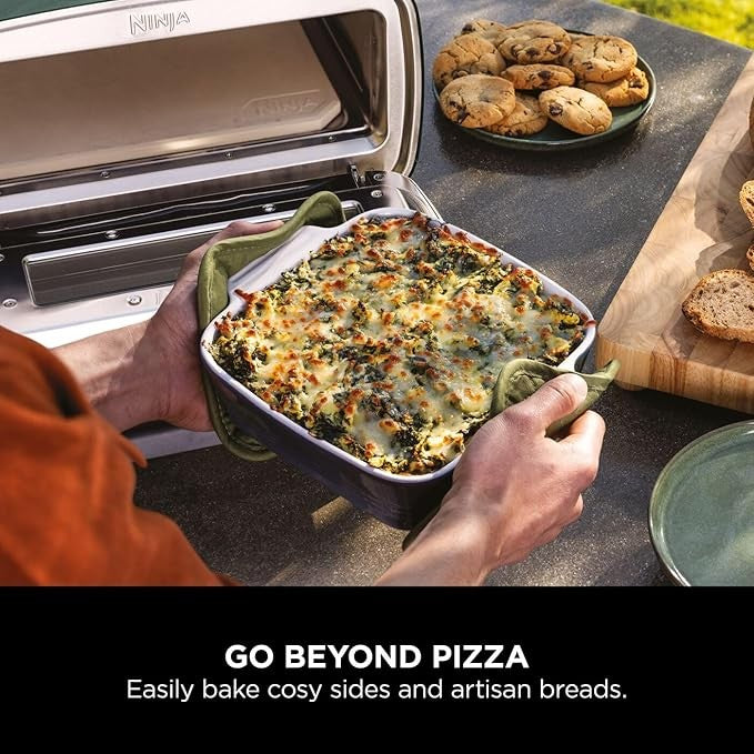 4-in-1 Electric Outdoor Pizza Oven & Air Fryer with Stone & Peel Set