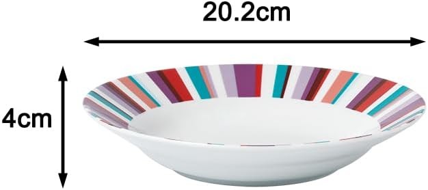 24 Piece Porcelain Dinner Set Plates Bowls Mugs Colourful Dishwasher Safe