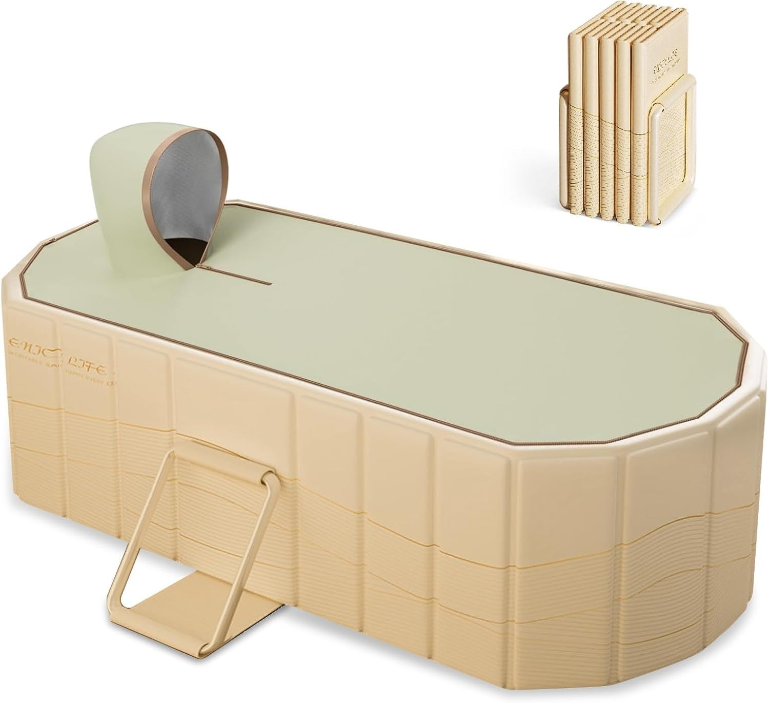 Foldable Adult Spa Bath Tub 1.5M Champagne Gold Portable Deep Soaking