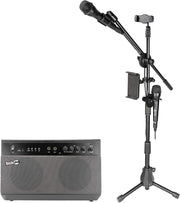 100W Bluetooth Karaoke Machine PA System with 2 Mics & Stand
