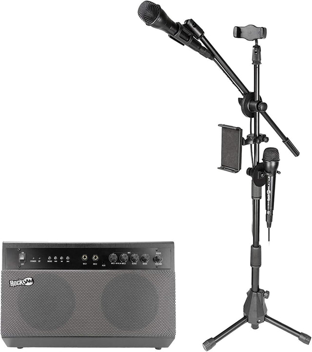 100W Bluetooth Karaoke Machine PA System with 2 Mics & Stand