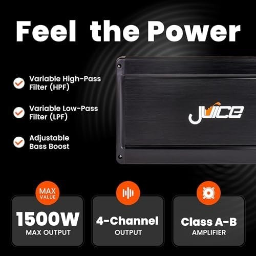 JA1504 1500W 4-Channel Car Amplifier High Power Stereo Subwoofer
